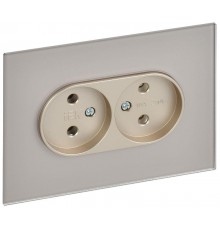 SKANDY Розетка 2-местная без з/к/ш стекло 10А SK-R03Sh шамп.  SK-R20-10-K37  IEK