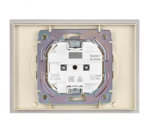 SKANDY Розетка 2-местная без з/к/ш стекло 10А SK-R03Sh шамп.  SK-R20-10-K37  IEK