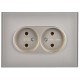SKANDY Розетка 2-местная без з/к/ш стекло 10А SK-R03Sh шамп.  SK-R20-10-K37  IEK