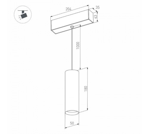 Светильник MAG-SPOT-HANG-45-R50-7W Warm3000 (BK, 24 deg, 24V)  027007  Arlight