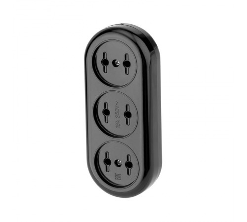 Колодка 3 гнезда карболитовая б/з 16 А, черная  11-8979  REXANT