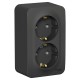 Blanca Антрацит О/У Розетка 2-ая с заземлением без шторок, 16А, 250В  BLNRA010206  SE