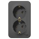Blanca Антрацит О/У Розетка 2-ая с заземлением без шторок, 16А, 250В  BLNRA010206  SE