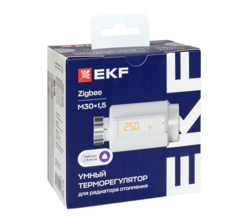 Умный терморегулятор для радиатора отопления (термоголовка) Zigbee Connect  ett-8  EKF