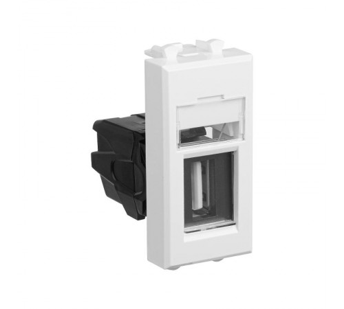 USB 2.0 розетка "Белое облако" Avanti модульная, тип А-А, 1 мод  4400401  DKC