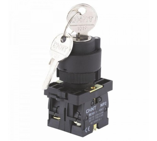 Переключатель NP2-EG54, 3 положения возвратом, 2НЗ, IP40 (R)  576028  CHINT