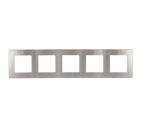 Рамка для розеток и выключателей серия 12 12-5105-03 на 5 постов, сатин, алюминий  Б0052541  ЭРА