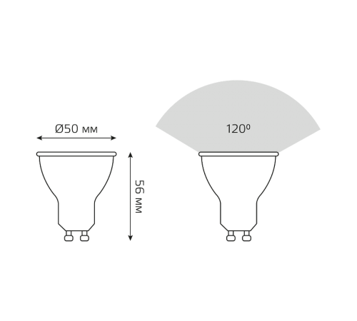 Лампа светодиодная LED 5W MR16 GU10-dim 3000K диммир.  101506105-D  Gauss
