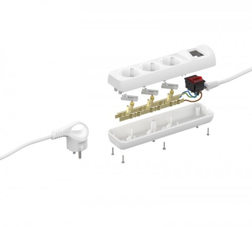 Удлинитель 3 гнезда 3м с/з 16А с выключателем U-3es-3m ПВС  Б0028378  ЭРА
