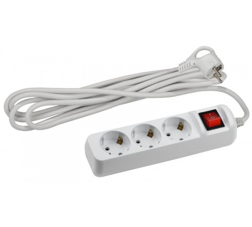 Удлинитель Россия UX-3es-3m Удлин-ль c заземлением, 3x0,75мм2, c выкл. 3гн, 3м  Б0035751  ЭРА