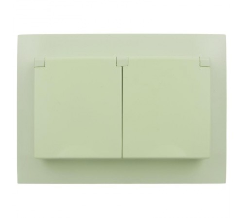 SKANDY Розетка 2-местная с кр. 16А в сб IP44 SK-R12M мятный  SK-R26-16-44-K06-F  IEK