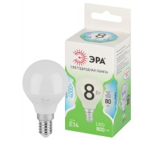 Лампа светодиодная  GREEN LINE LED P45-8W-840-E14 GL E14 8 Вт шар яркий белый свет  Б0067063  ЭРА