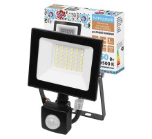 Прожектор СДО-05-050-ИКД (ИК датчик) 50 Вт, 4000 лм, 6500 К, 220-240 В, IP44, черный, Народный  SQ0336-0292  TDM