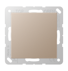 Крышка без отверстий, фиксация защёлкиванием, для произвольных вырезов (либо использование в качестве заглушки), возможно IP44; термопласт; шампань; A
