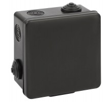 Распаячная коробка  KOR-100-100-50-8g-B открытой установки КОР 100х100х50мм черная с гермовводами 8 входов IP54 KOR-100-100-50-8g-B  Б0061777  ЭРА