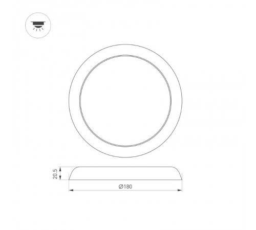 Светильник CL-FIOKK-R180-12W Day4000-MIX (WH, 120 deg, 230V) (arlight, IP44 Пластик, 3 года)  034466  Arlight