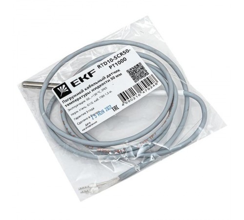 Погружной кабельный датчик температуры жидкости 50 мм  RTD10-SCR50-PT1000  EKF