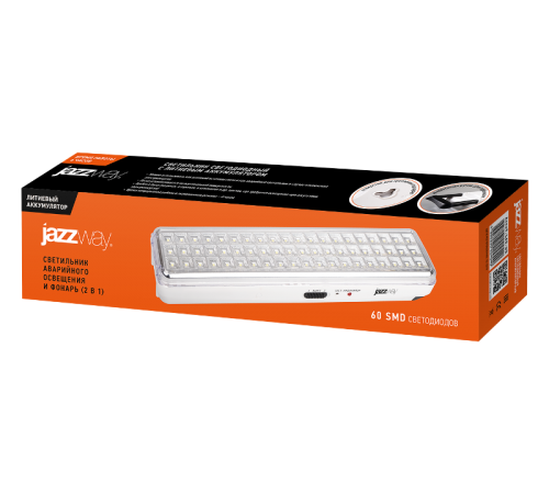 Фонарь Accu9-L60-wh (бел.), Li-Ion  .5024540  Jazzway