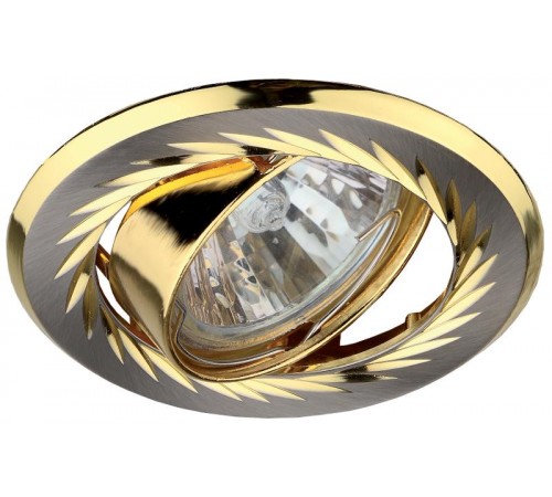 Светильник точечный встраиваемый под лампу KL6A 50Вт MR16 сатин никель/золото литой  C0043674  ЭРА