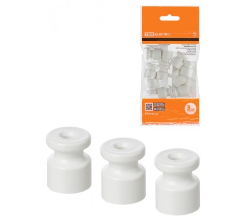Изолятор пластиковый белый (10 шт)  SQ2804-0001  TDM