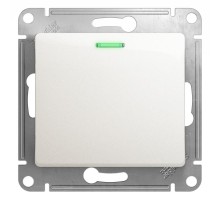 Glossa Перламутр Выключатель 1-клавишный с подсветкой сх.1а, 10AX  GSL000613  SE