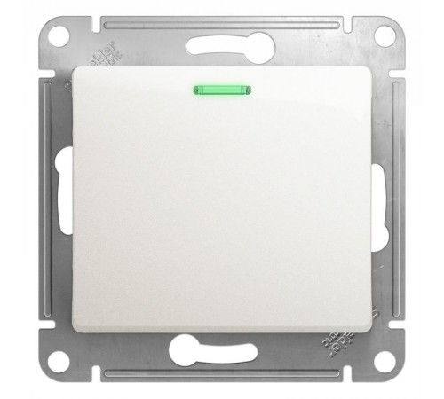 Glossa Перламутр Выключатель 1-клавишный с подсветкой сх.1а, 10AX  GSL000613  SE