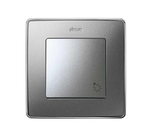 Simon 82 Клавиша с пиктограммой  "лампа" для одноклавишного выключателя, S82 Detail алюминий  82018-93  Simon