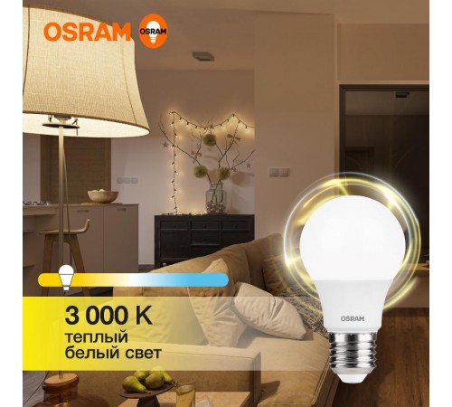 Лампа светодиодная LED Value CL- A 7W/830 230V E27 10X1  4058075577893  OSRAM