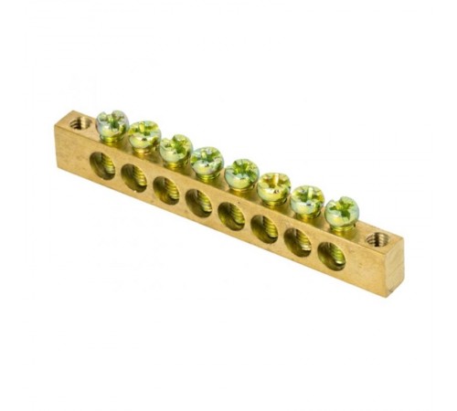 Шина "0" (8х12мм.) 125А 8 отверстий крепеж по краям латунь EKF PROxima  sn0-125-8-k  EKF