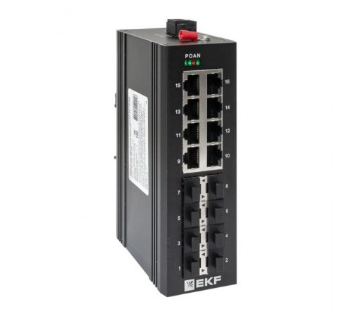 Промышленный неуправляемый коммутатор U-8GX/SFP-8GT, 8 портов 1000Base-X SFP, 8 портов 10/100/1000Base-T(X) RJ45, монтаж на динрейку TSX TSX-U-8GX/SF