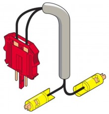 Разъем COR-C-2 для токовых цепей, 2 ряда по 4 полюса, с кабелем, 4 байонетных зажима: зеленый, серый, коричневый, желтый  1SNA166778R1100  A