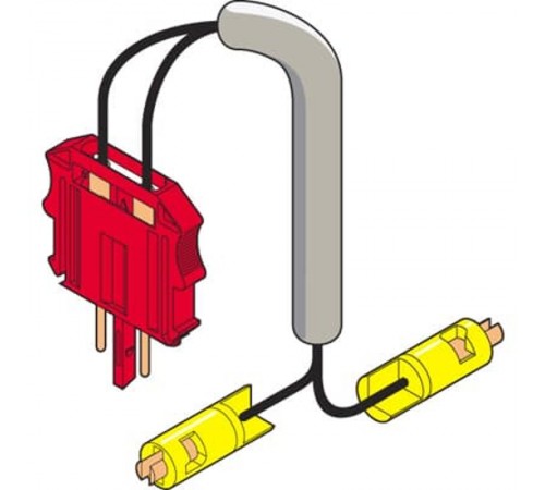 Разъем COR-C-2 для токовых цепей, 2 ряда по 4 полюса, с кабелем, 4 байонетных зажима: зеленый, серый, коричневый, желтый  1SNA166778R1100  A