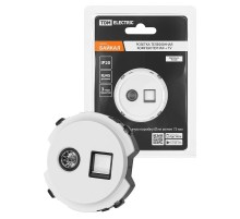 Розетка телефонная RJ11 + TV розетка оконечная белая, "Байкал"   SQ1819-0018  TDM