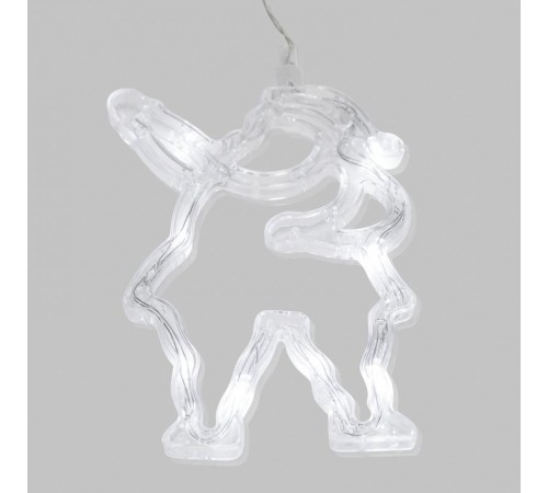 Фигура светодиодная "Санта Клаус" на присоске с подвесом, цвет белый  501-018  NEON-NIGHT