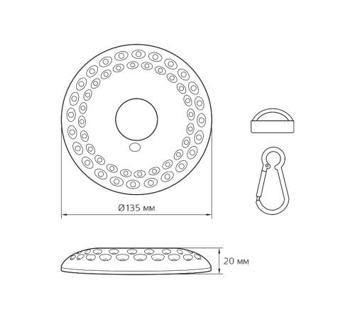 Фонарь кемпинговый GFL004 48LED 500lm 3xAA белый магнит и карабин LED 1/12/72  GF004  Gauss