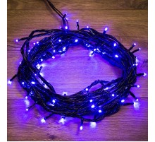 Гирлянда "Твинкл Лайт" 10 м,  черный ПВХ, 100 диодов, цвет синий  303-133  NEON-NIGHT