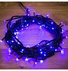 Гирлянда "Твинкл Лайт" 10 м,  черный ПВХ, 100 диодов, цвет синий  303-133  NEON-NIGHT