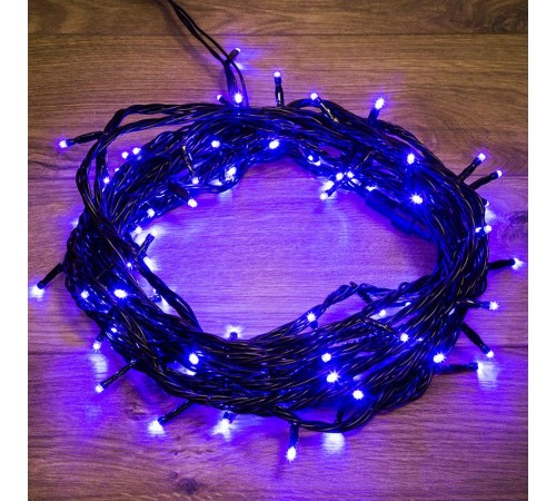 Гирлянда "Твинкл Лайт" 10 м,  черный ПВХ, 100 диодов, цвет синий  303-133  NEON-NIGHT