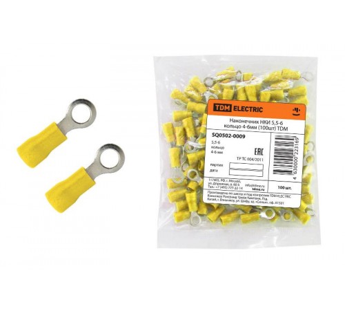Наконечник НКИ 5,5-6 кольцо 4-6мм (100шт)   SQ0502-0009  TDM
