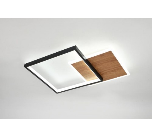 Светильник потолочный светодиодный  Модерн Ferre CLL-1-60-RC BK+Wood с ДУ 60W 3000-6500К черный/дерево  Б0069758  ЭРА