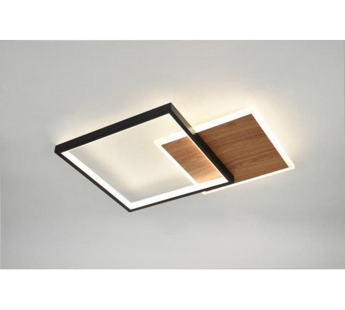 Светильник потолочный светодиодный  Модерн Ferre CLL-1-60-RC BK+Wood с ДУ 60W 3000-6500К черный/дерево  Б0069758  ЭРА