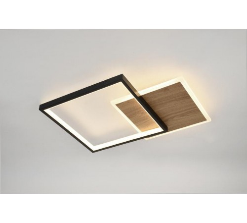 Светильник потолочный светодиодный  Модерн Ferre CLL-1-60-RC BK+Wood с ДУ 60W 3000-6500К черный/дерево  Б0069758  ЭРА