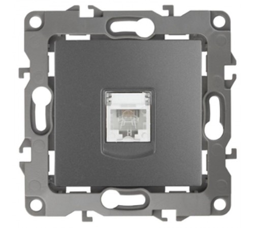 Розетка телефонная 12-3105-12 RJ11,  графит  Б0019342  ЭРА