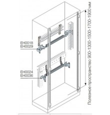 DIN-рейка Ш=600мм 18мод+фронт кронштейн  EH0018  ABB