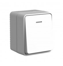 AtlasDesign Profi54 Серый О/У Выключатель 1-клавишный с подсветкой 10 АХ  ATN543013  SE