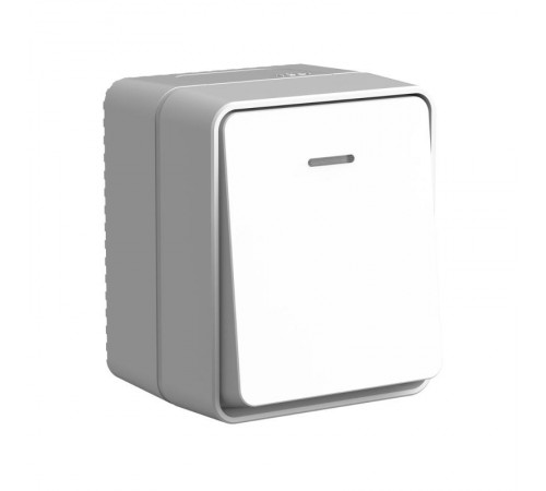 AtlasDesign Profi54 Серый О/У Выключатель 1-клавишный с подсветкой 10 АХ  ATN543013  SE