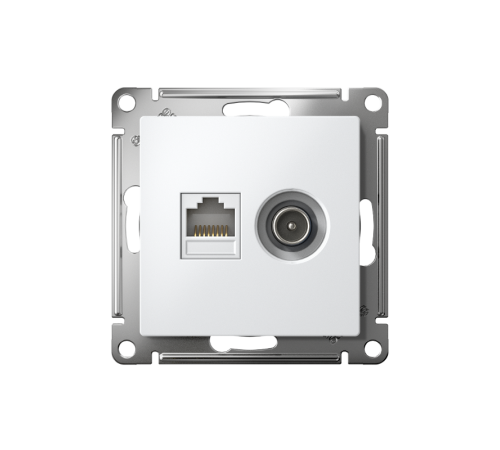 AtlasDesign Белый Розетка 2-ая TV + компьютерная RJ45, кат. 5Е  ATN000189  SE