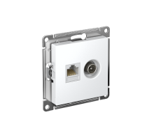 AtlasDesign Белый Розетка 2-ая TV + компьютерная RJ45, кат. 5Е  ATN000189  SE