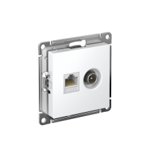 AtlasDesign Белый Розетка 2-ая TV + компьютерная RJ45, кат. 5Е  ATN000189  SE