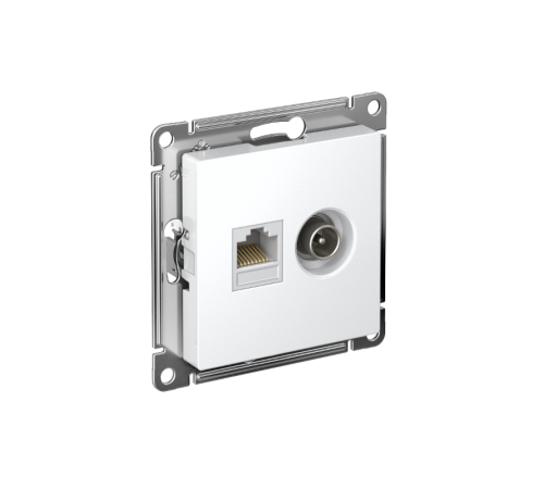AtlasDesign Белый Розетка 2-ая TV + компьютерная RJ45, кат. 5Е  ATN000189  SE